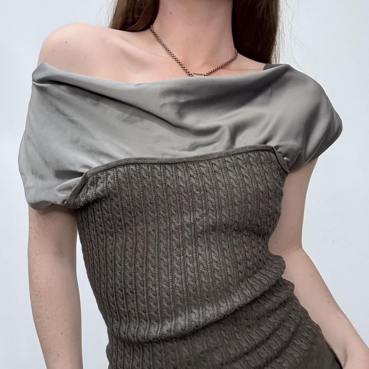 Draped off the shoulder vest