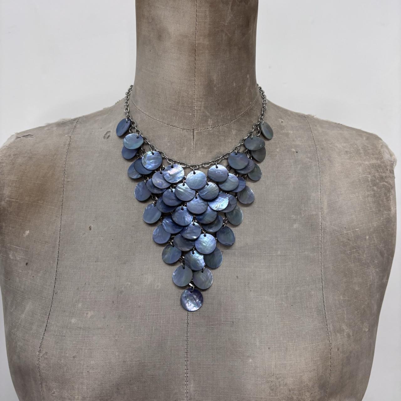 Chain layered shell necklace