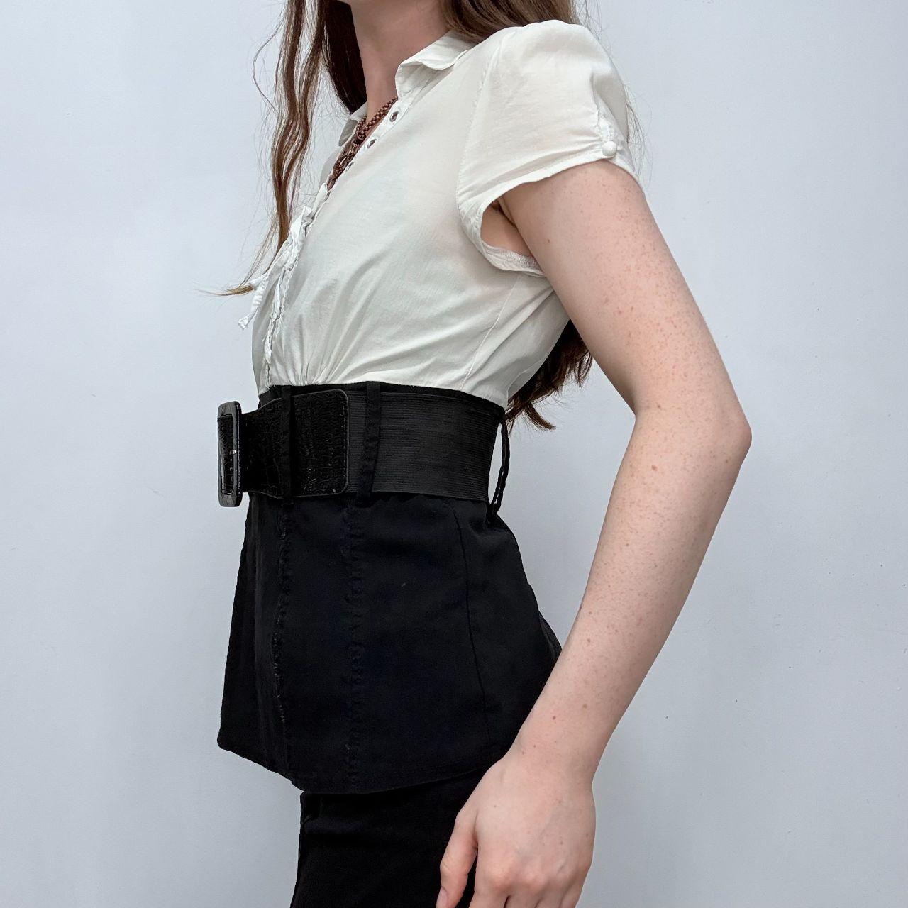 Fitted corset belted Y2K shirt