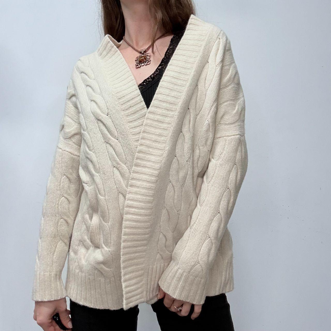 Cream chunky cable knit Ralph Lauren cardigan