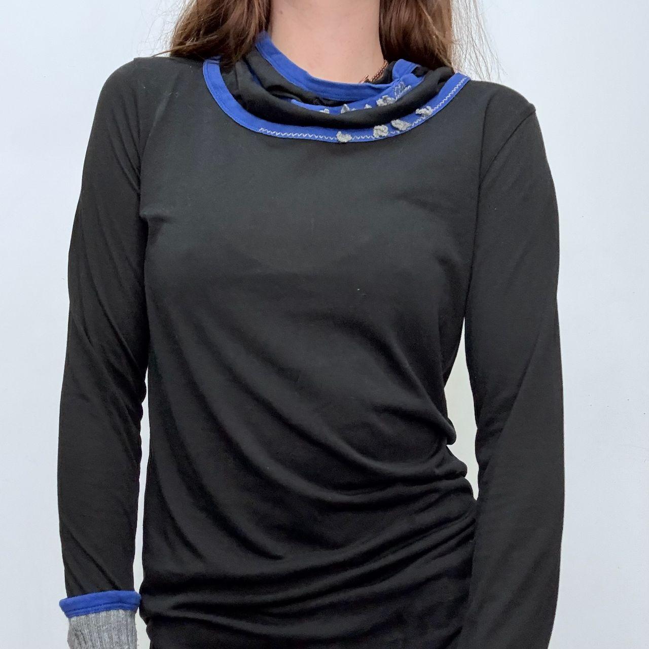 Black rib slouchy t-shirt