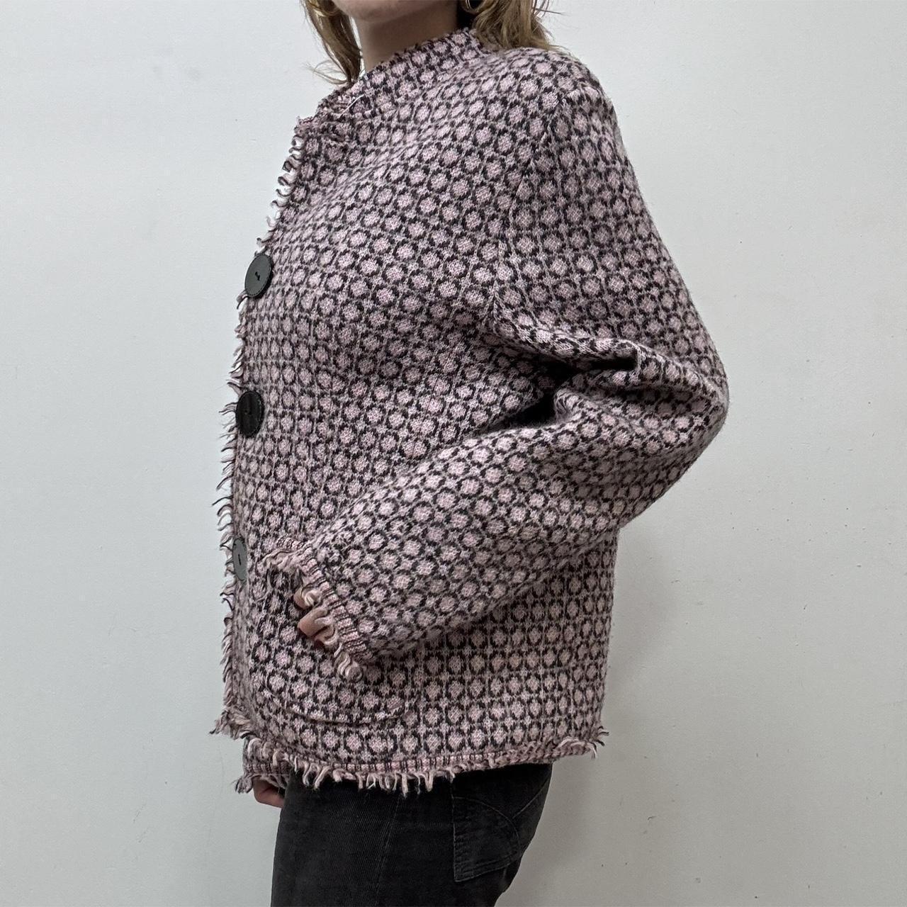 Pink patterned wool cardi peacoat