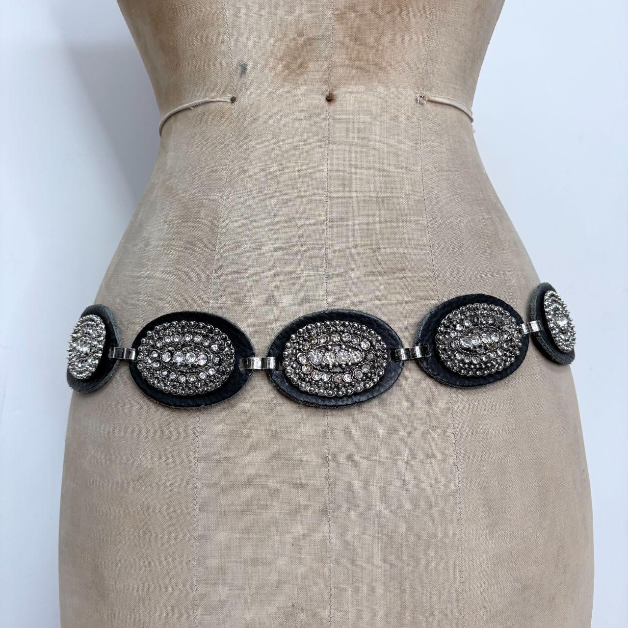 Black leather western belt