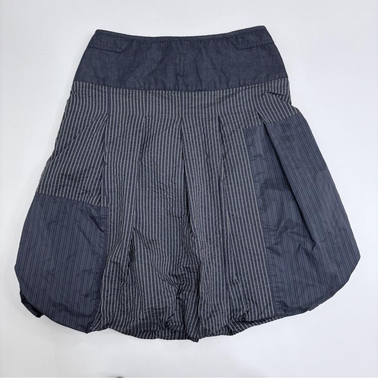 Pinstripe puff grunge midi skirt