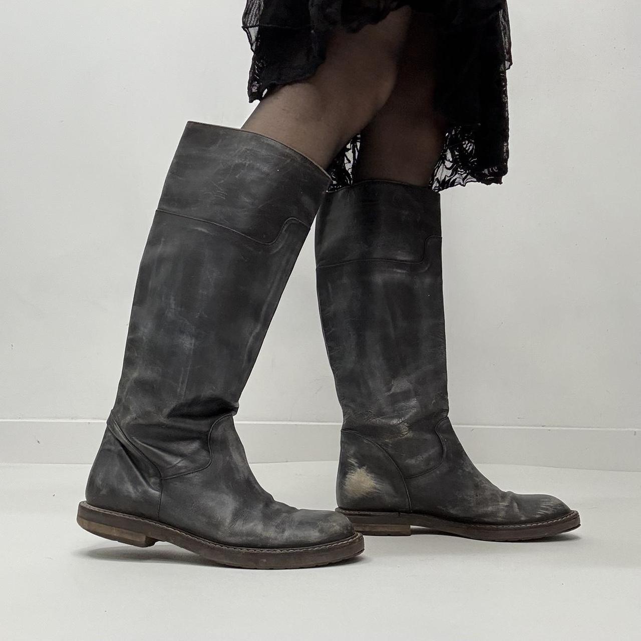 Distressed black marni boots