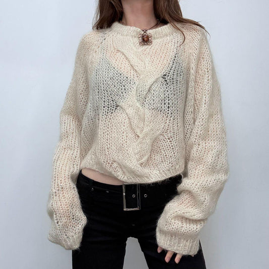Sheer slouchy mohair silk knit
