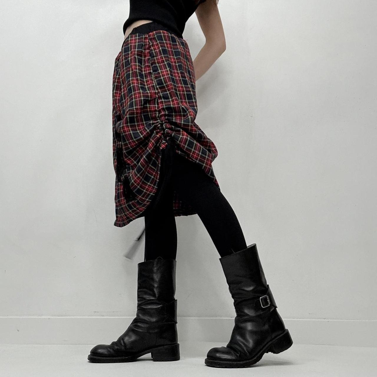Tartan grunge gothic layered skirt