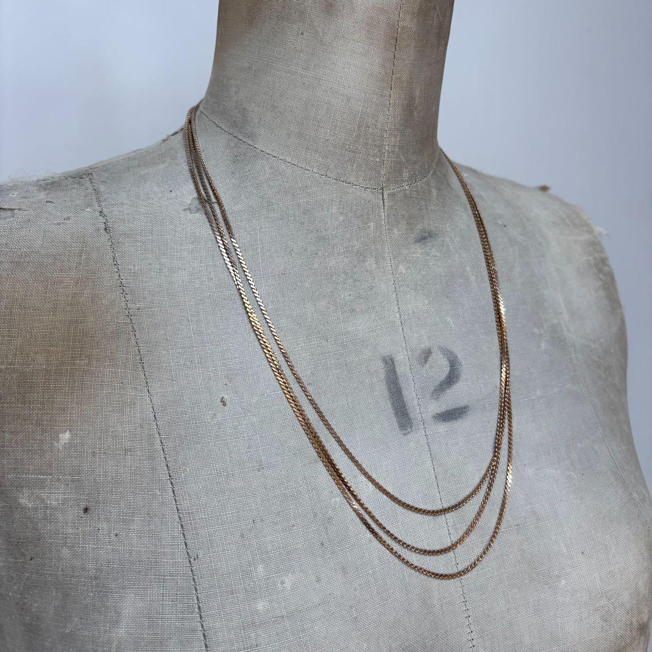 Layered gold tone chain necklace