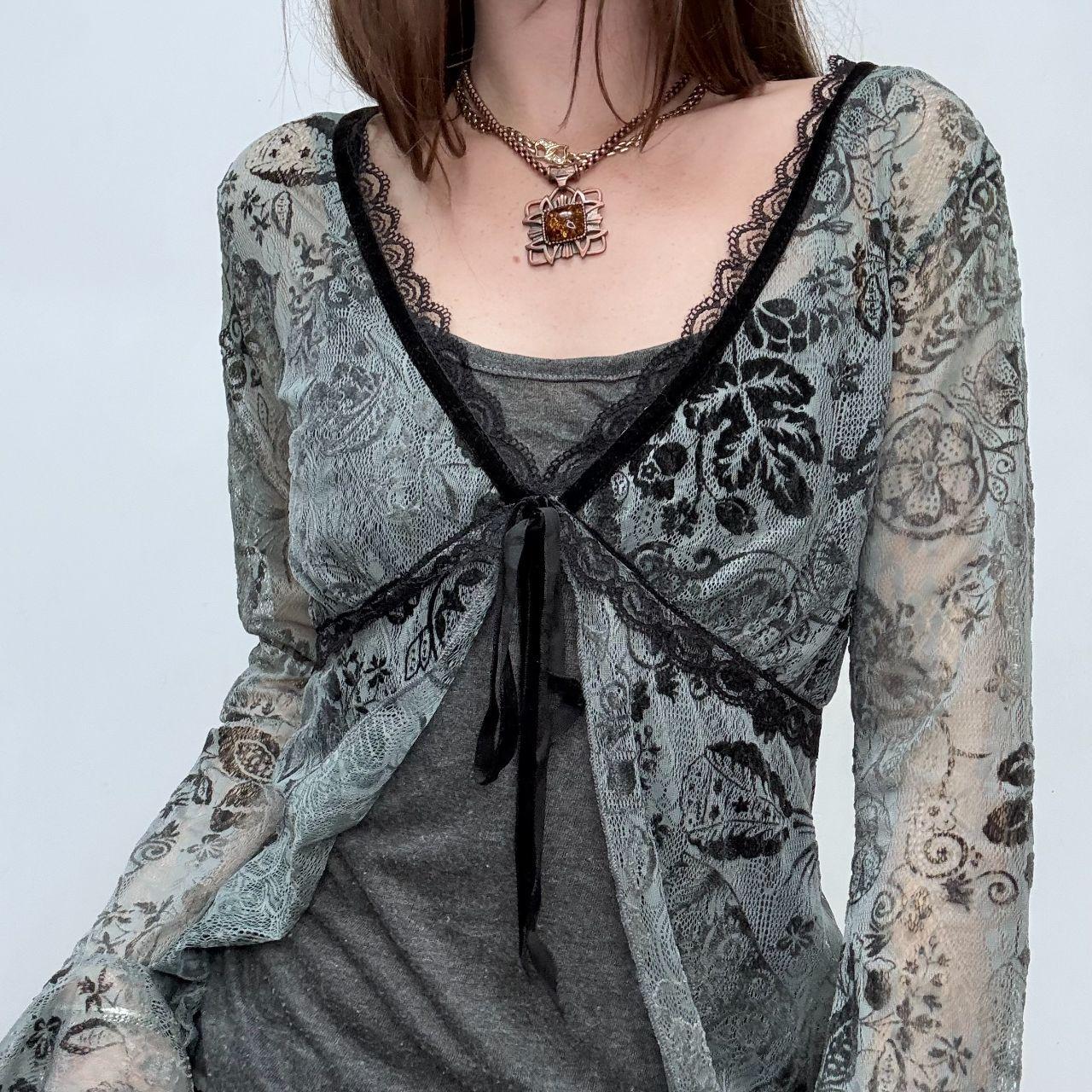 Flared mesh boho fairy shirt