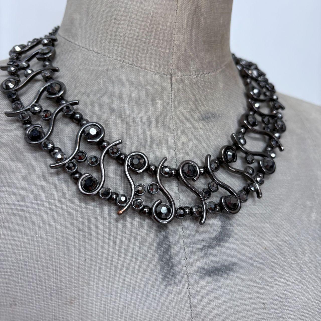 Chunky dark black metal grunge necklace