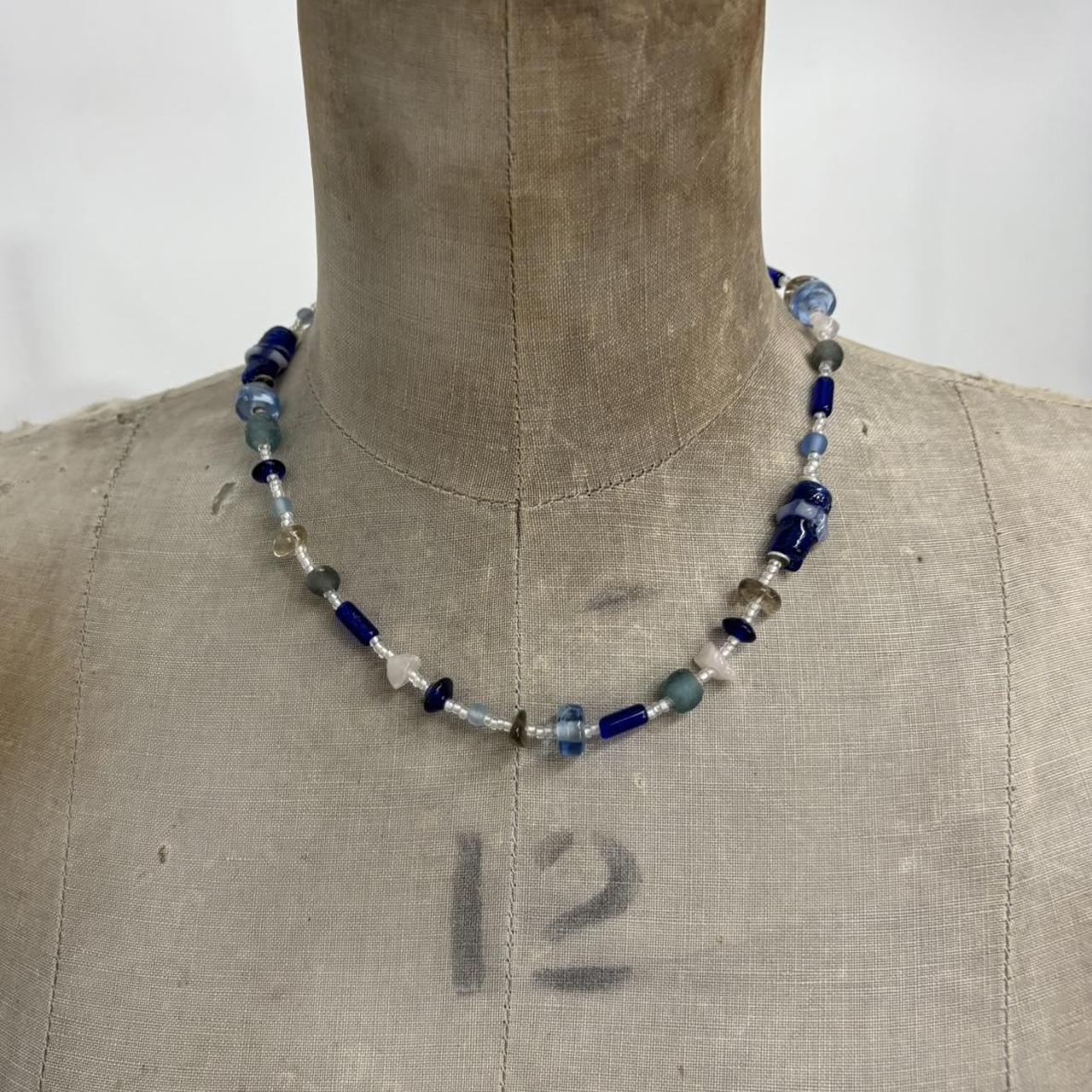 Blue beaded necklace