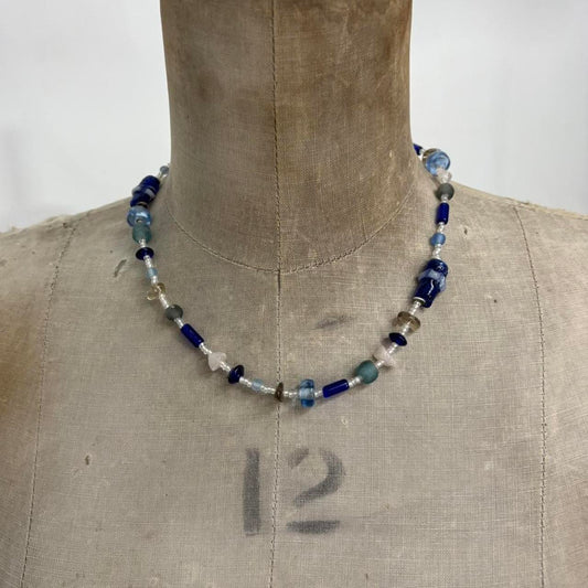 Blue beaded necklace