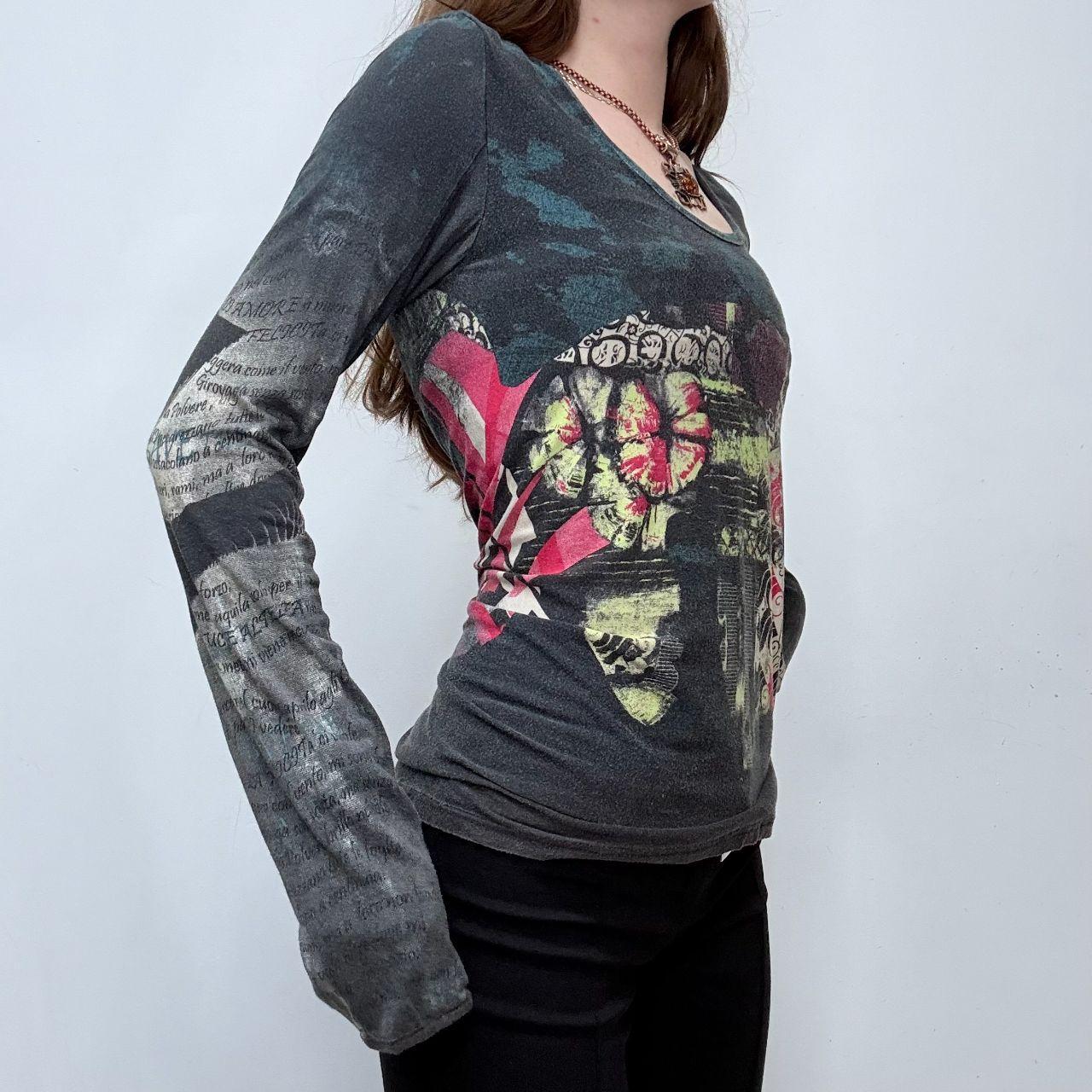Graphic slouchy printed Save The Queen shirt
