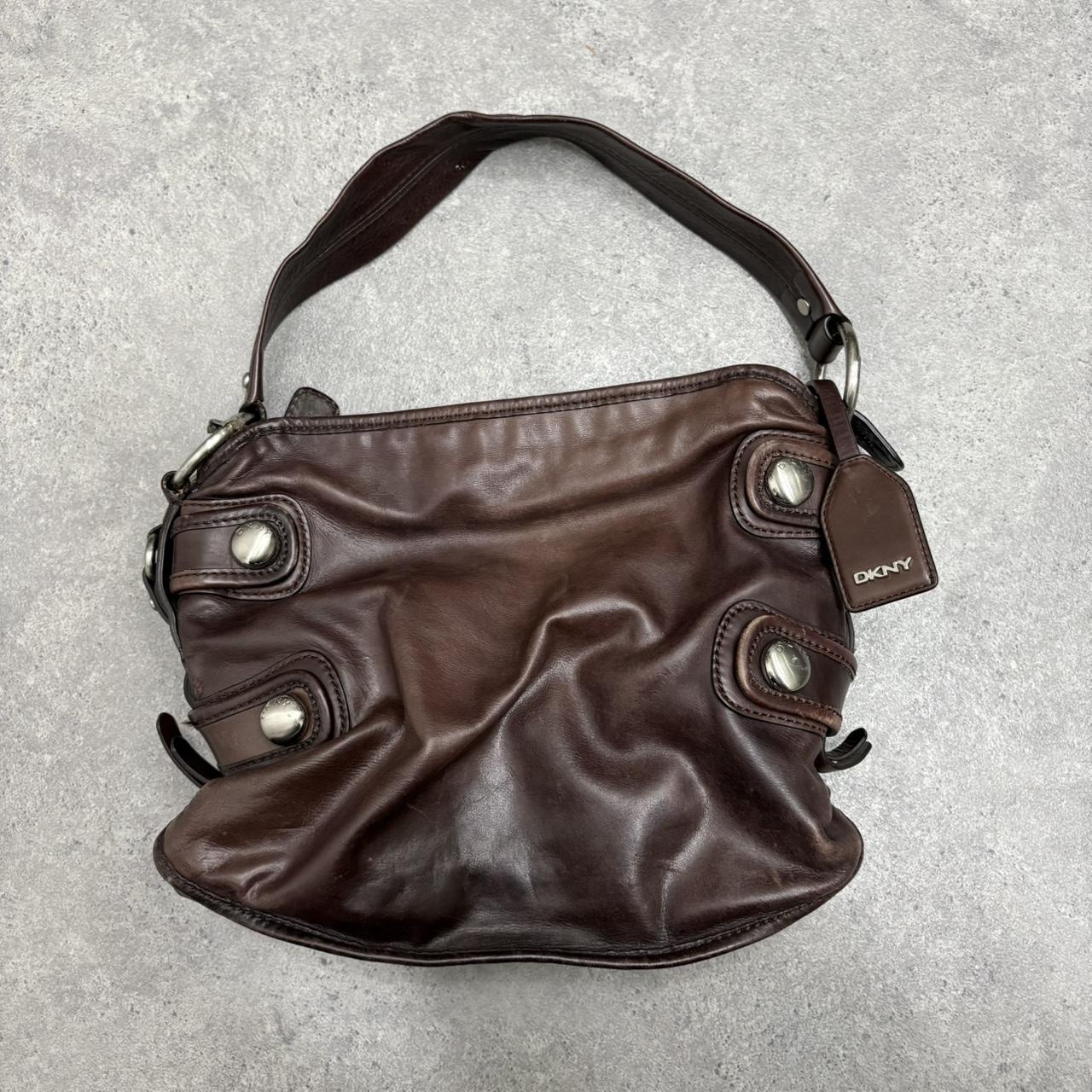 Brown leather slouchy bag