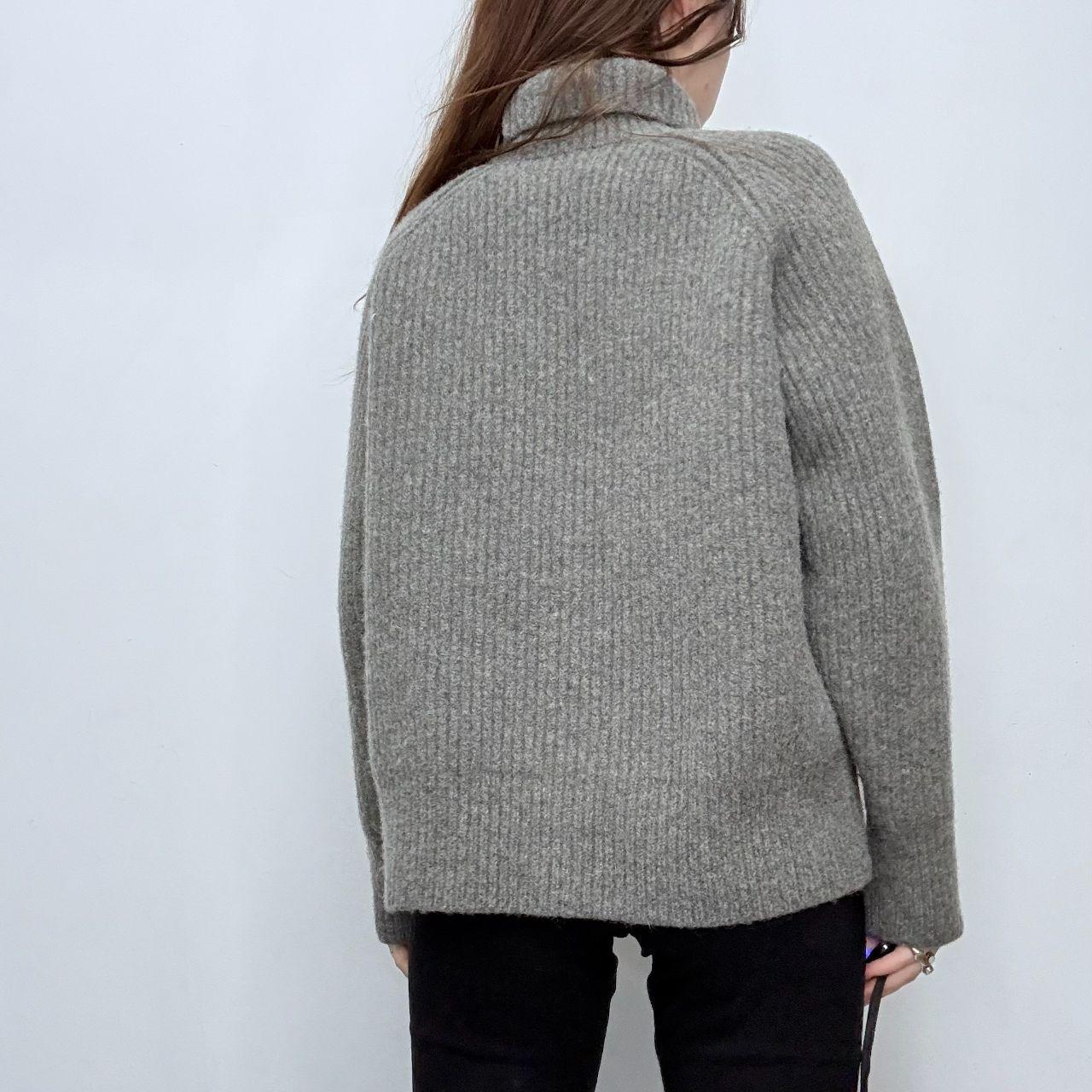 Grey chunky ribbed knit ami paris jumper