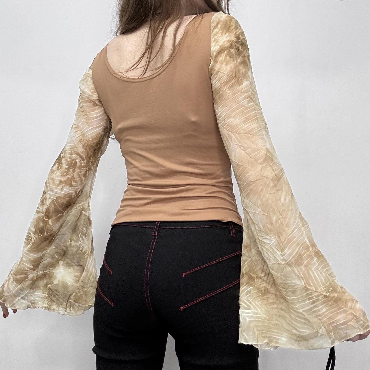 Tan boho flared fairy top