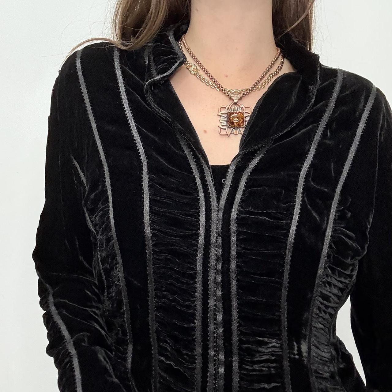 Black velvet cinched corset shirt