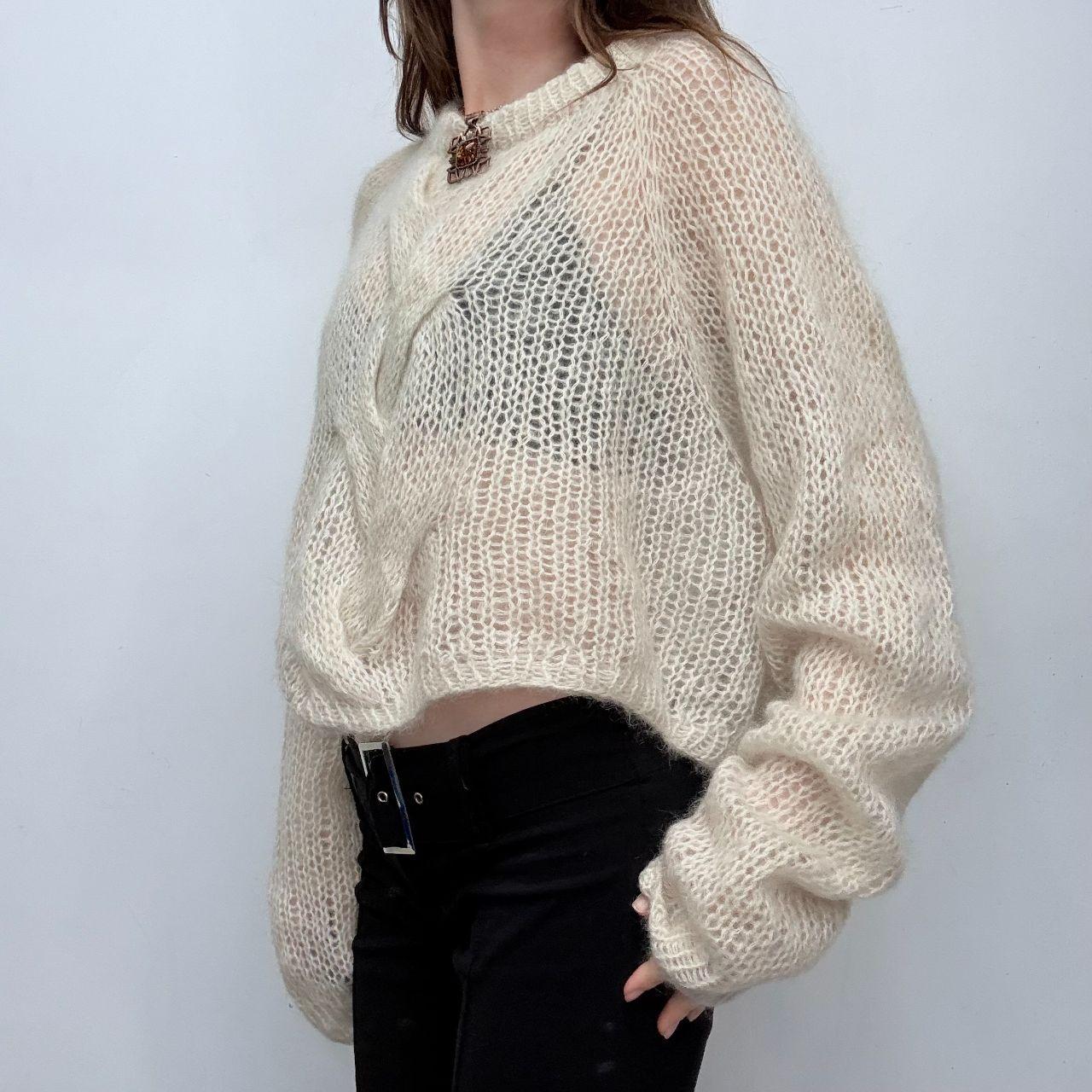 Sheer slouchy mohair silk knit