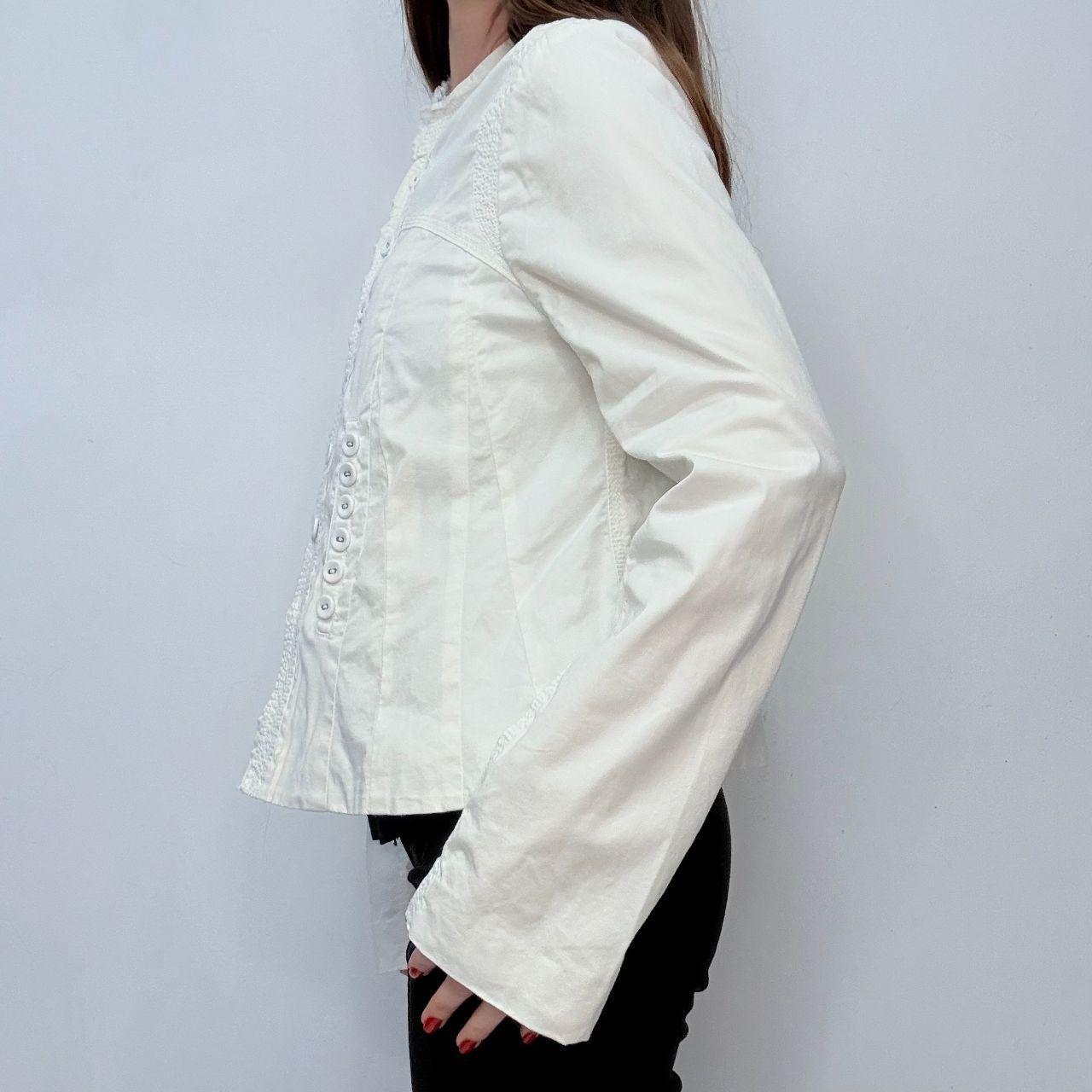 White button-up detailed utility jacket