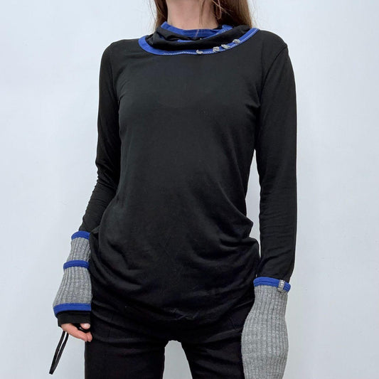 Black rib slouchy t-shirt
