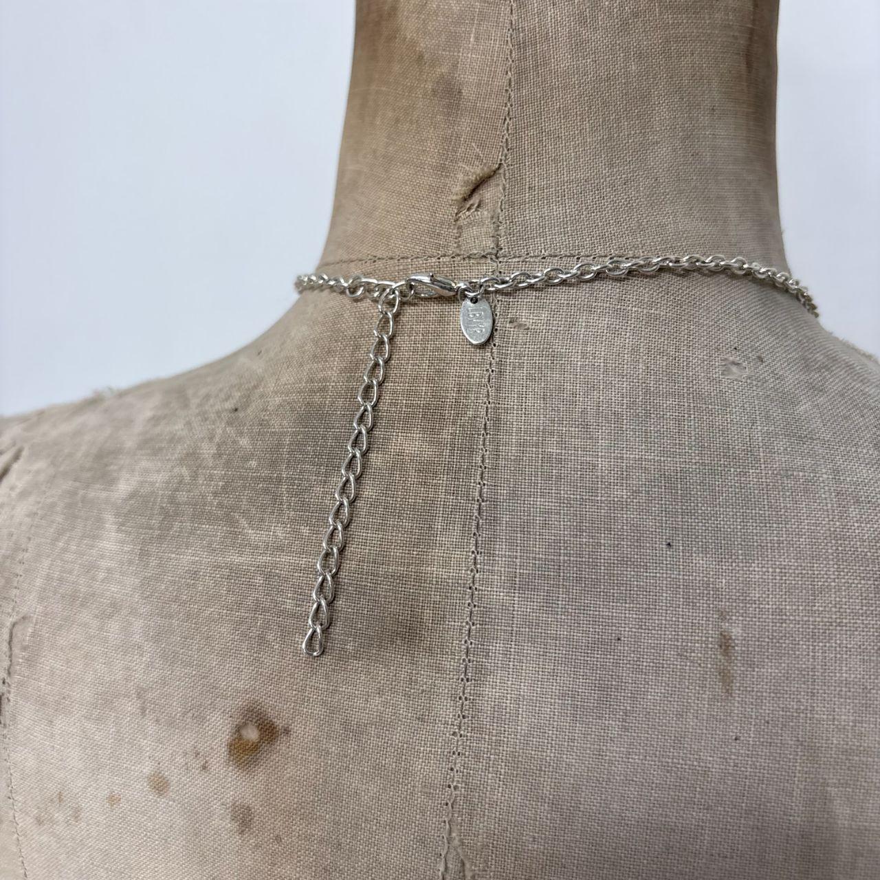 Silver engraved circle bead necklace