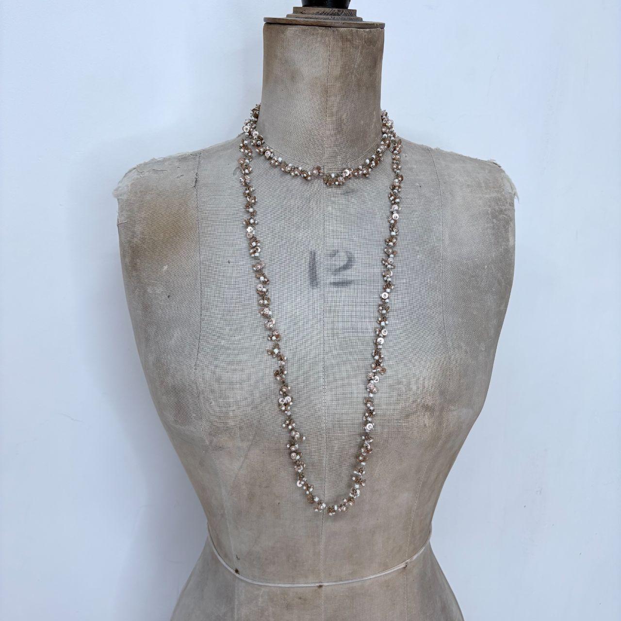 Long wrap layered necklace