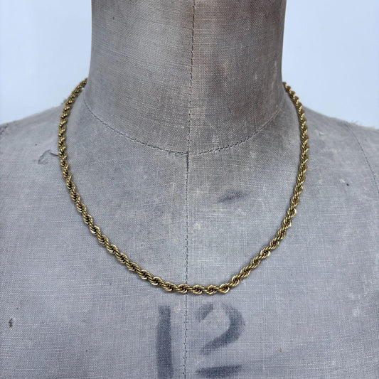 Gold twist chain necklace