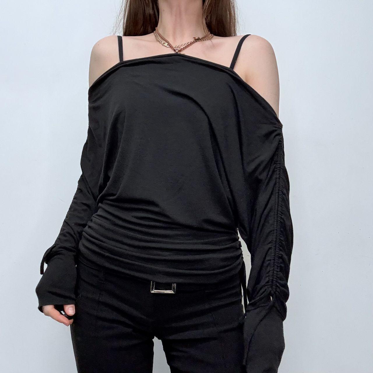 Black slouchy off the shoulder top
