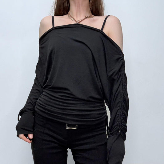 Black slouchy off the shoulder top