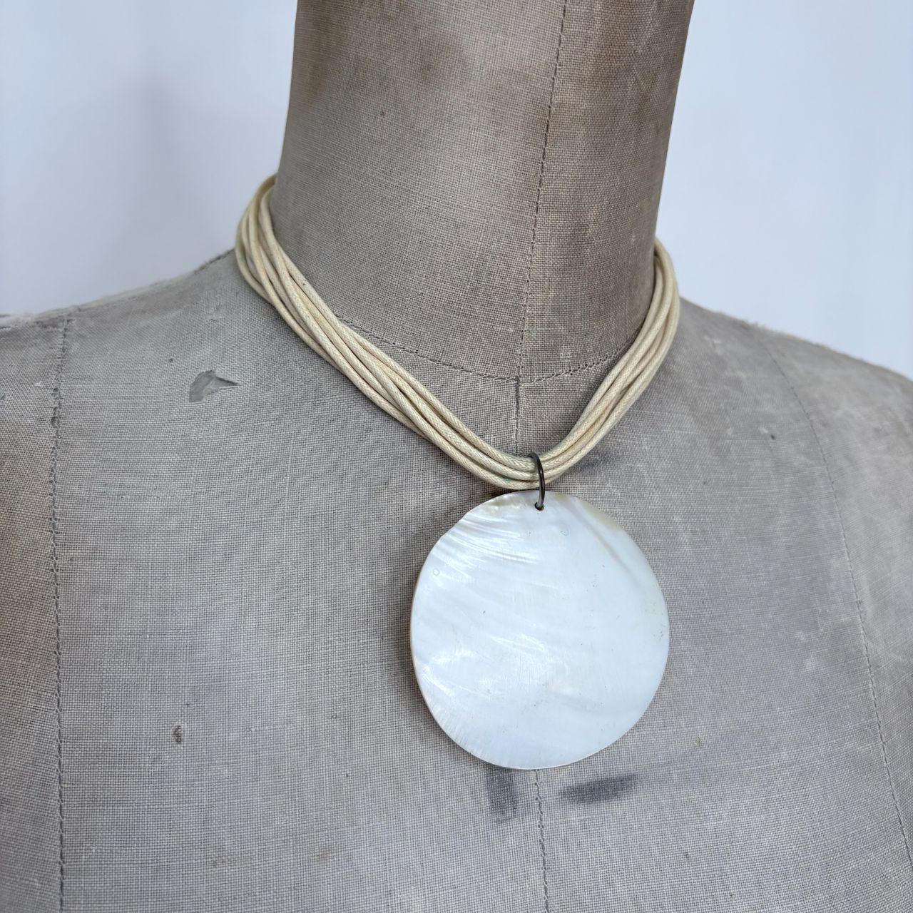 Oversized mother of pearl shell necklace