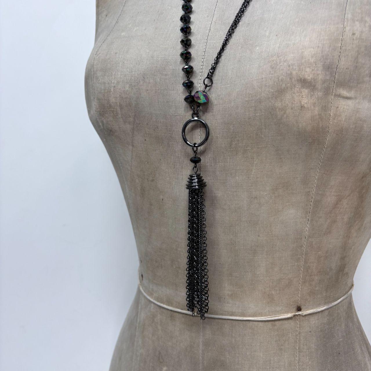 Long layered tassel chain boho necklace