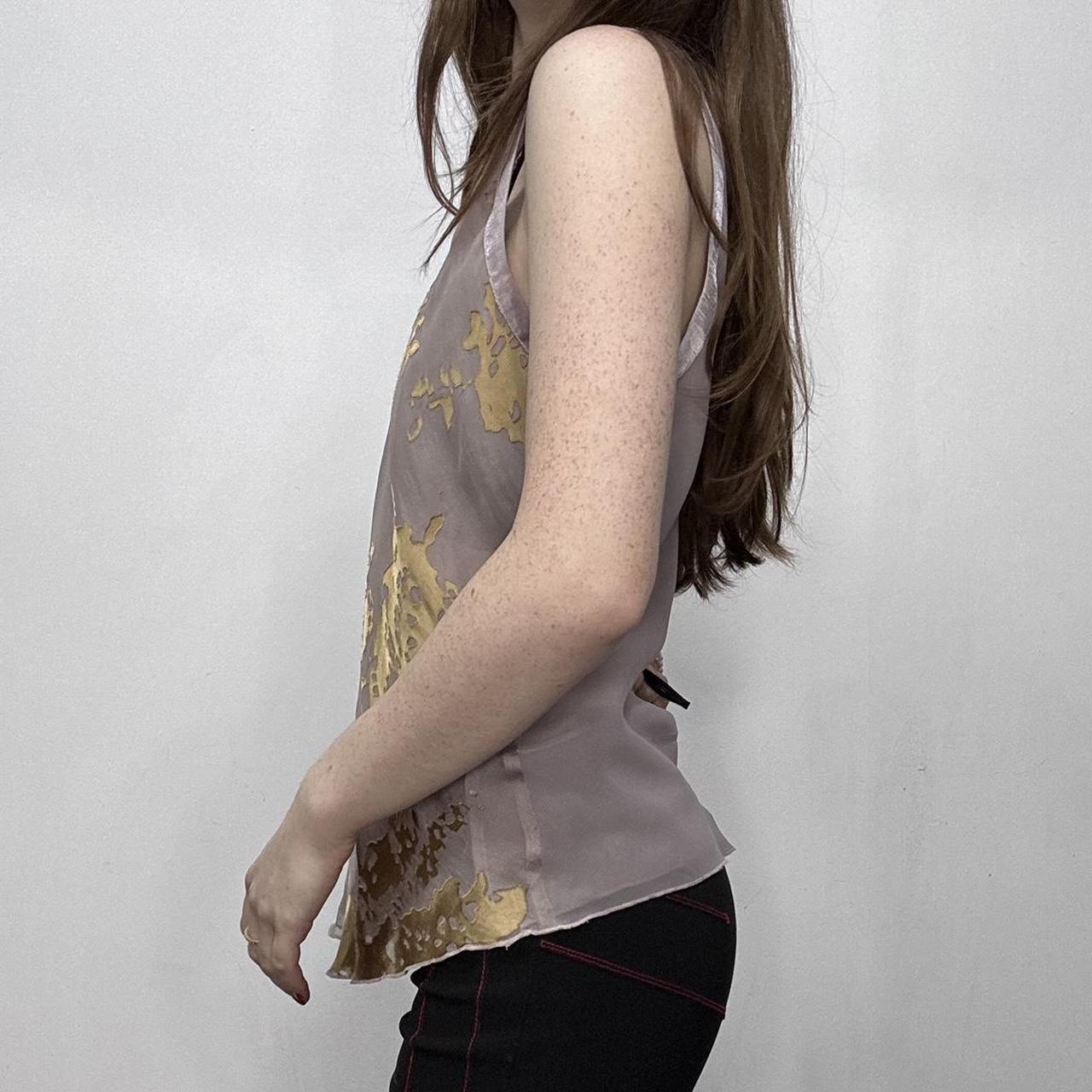 Sheer silk embossed vest