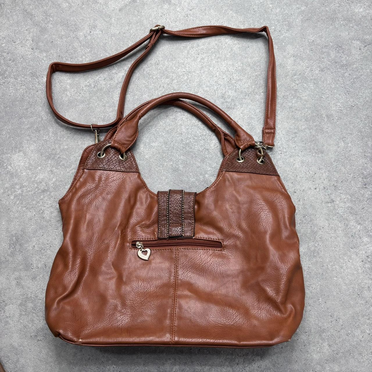Tan studded western shoulder bag