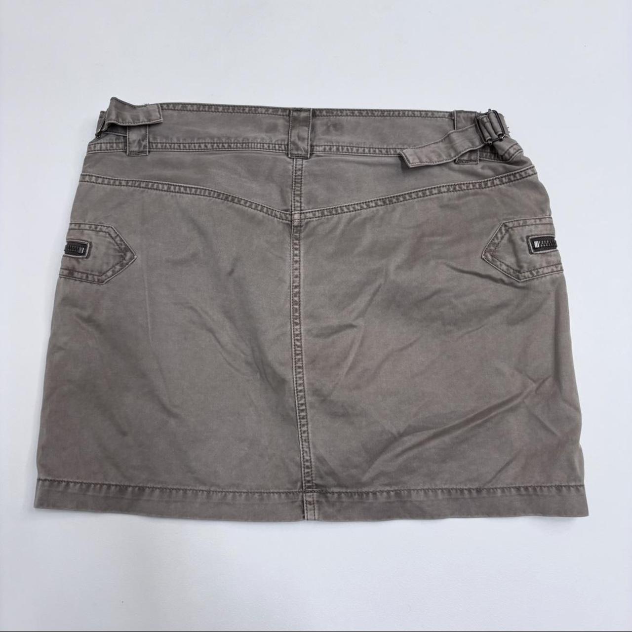 Tan utility mini cargo skirt
