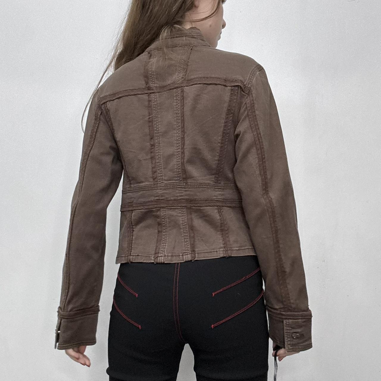 Brown boxy Lace denim jacket