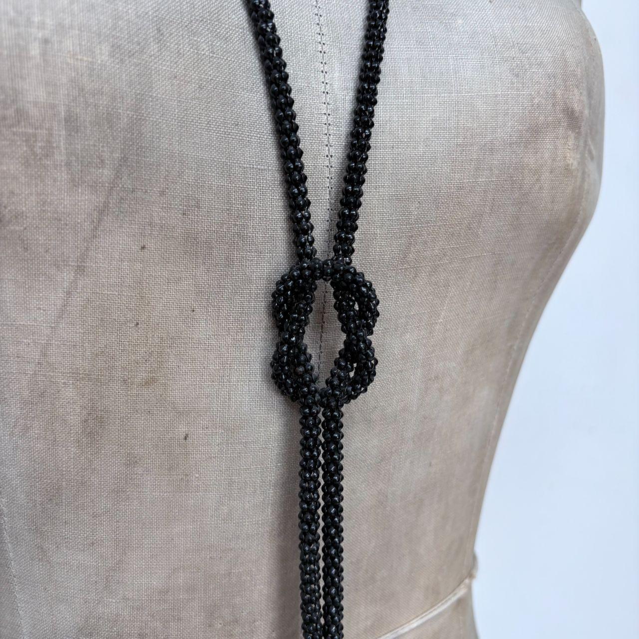 Long black chain necklace