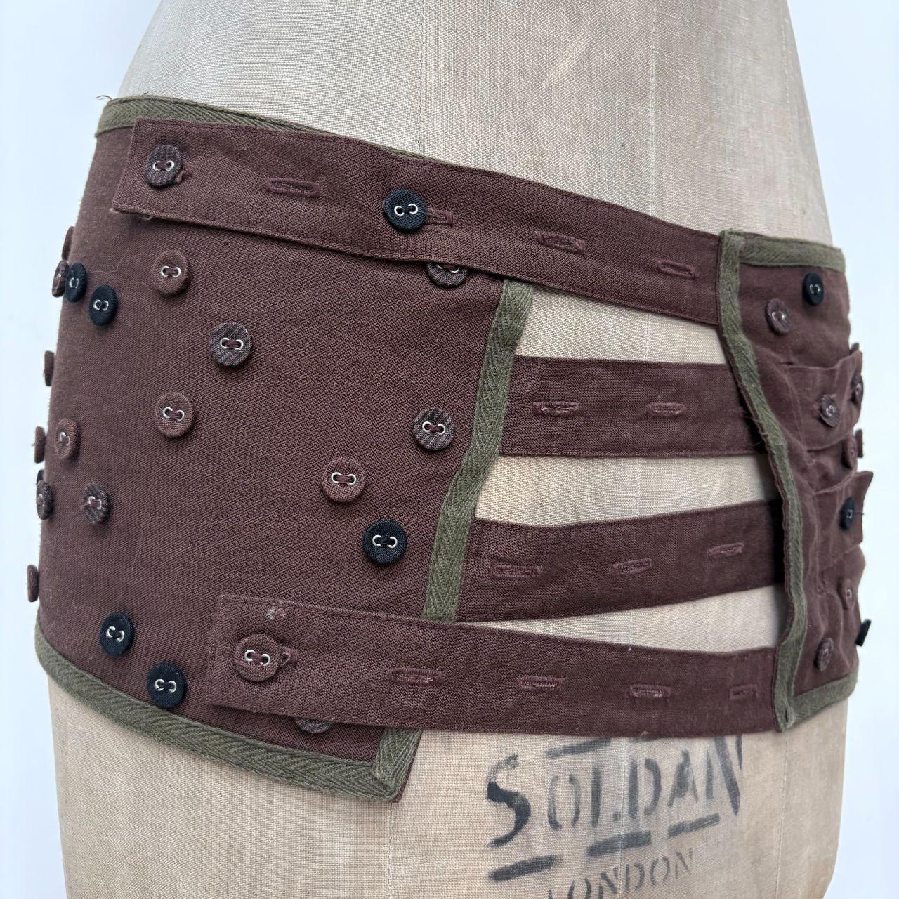Asymmetric button thick cotton utility belt