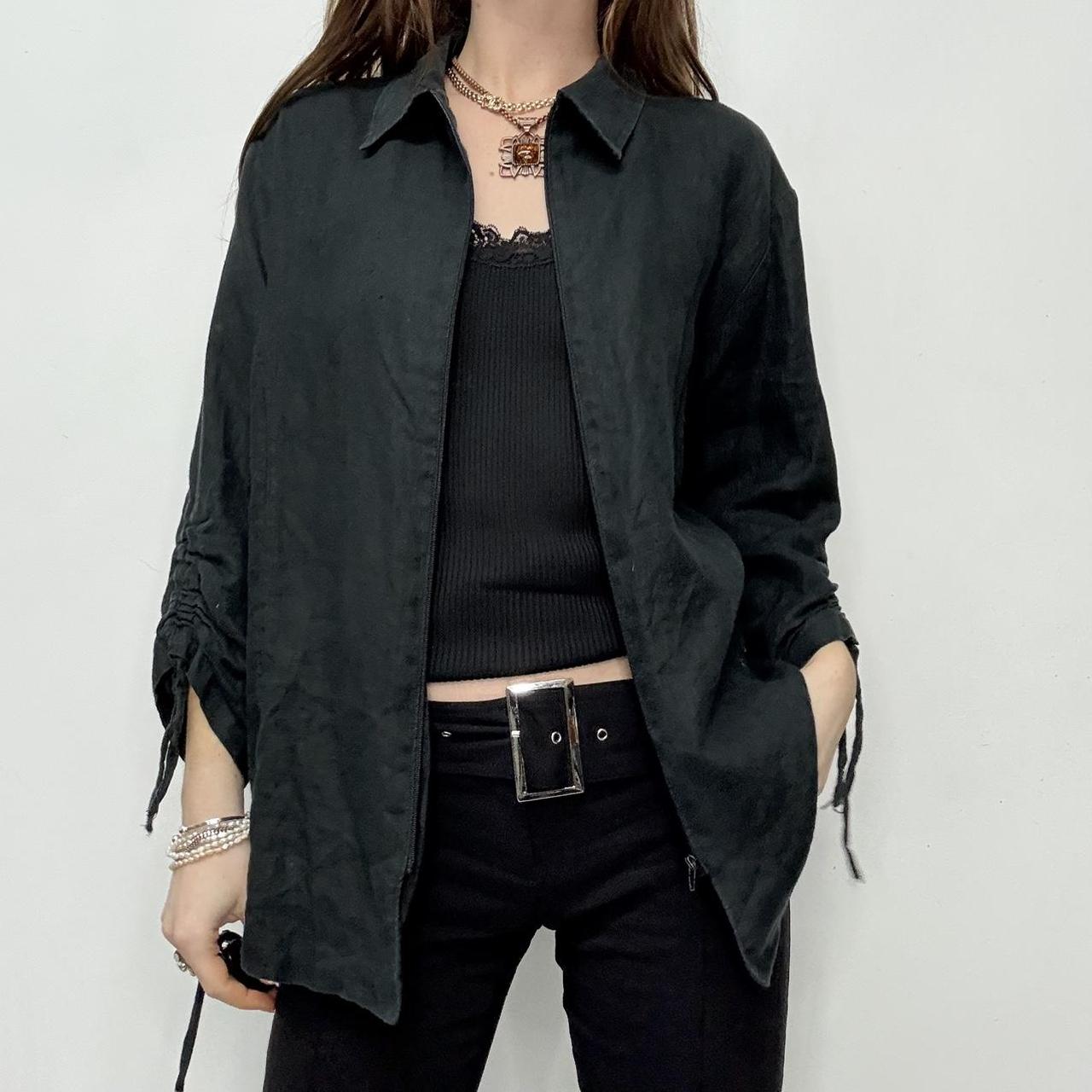 Slouchy black linen shirt