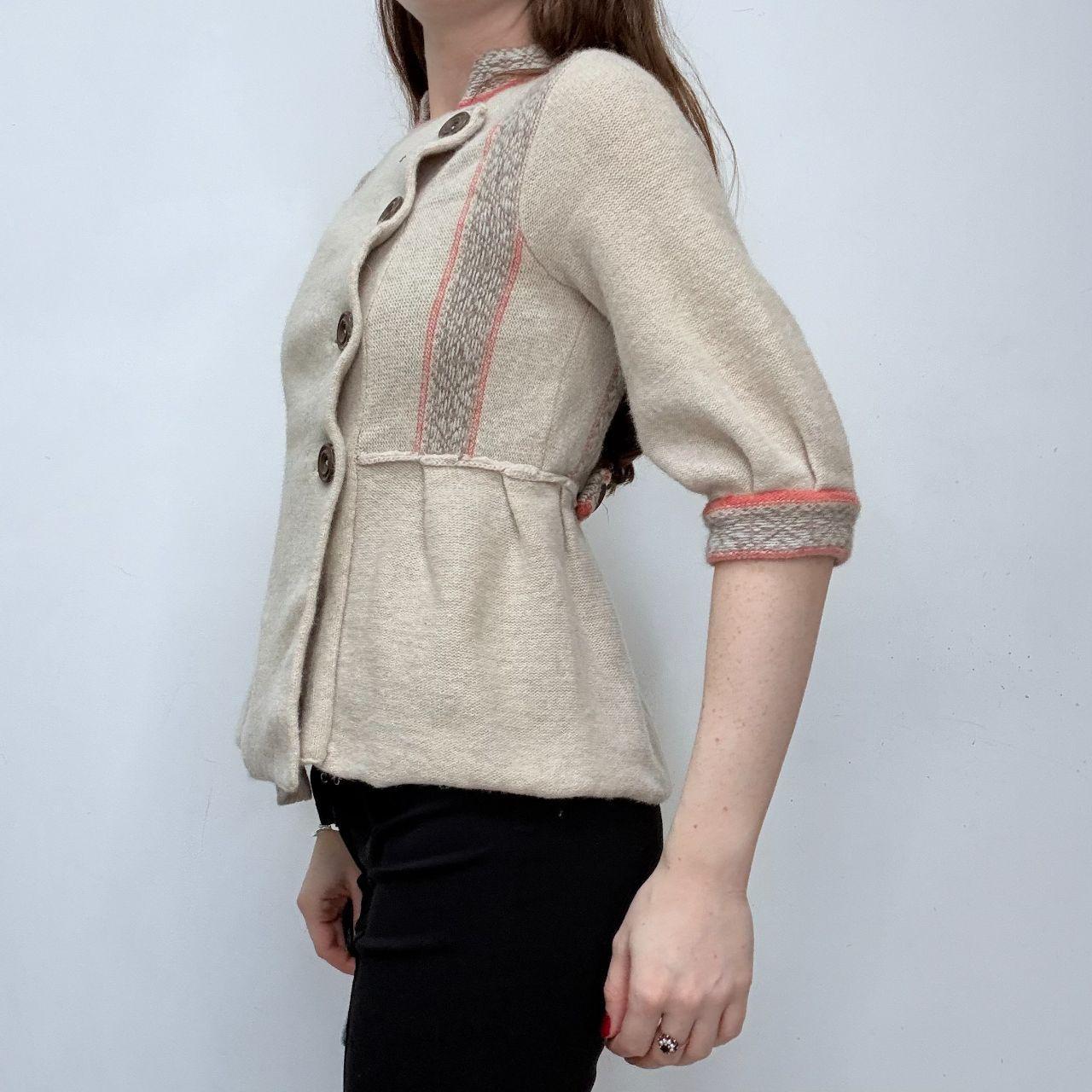 Preppy high neck pea coat cardigan