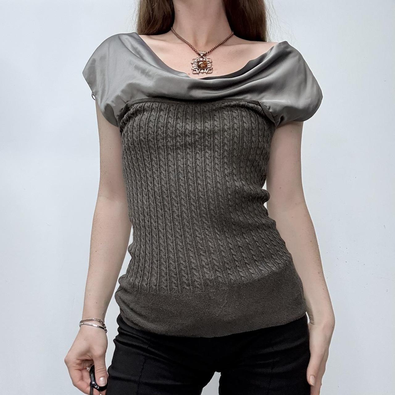 Draped off the shoulder vest