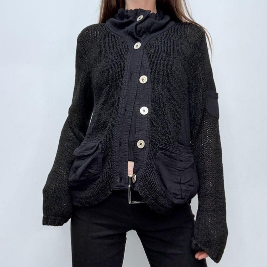 Black knit slouchy cardiagn