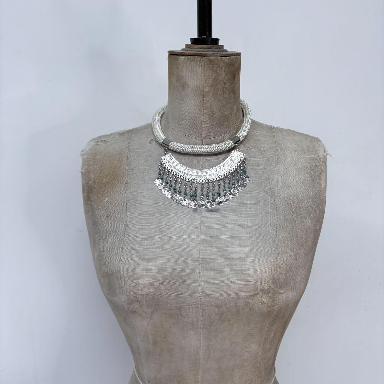 Boho hanging charm necklace