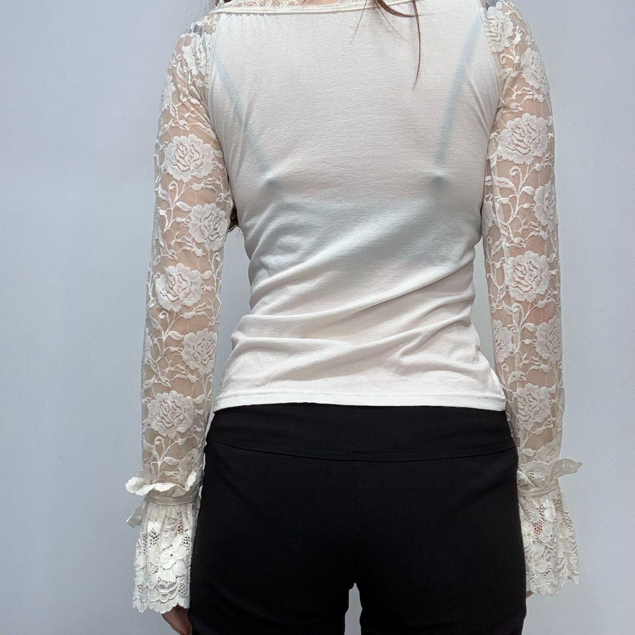 Cream lace coquette cottage shirt