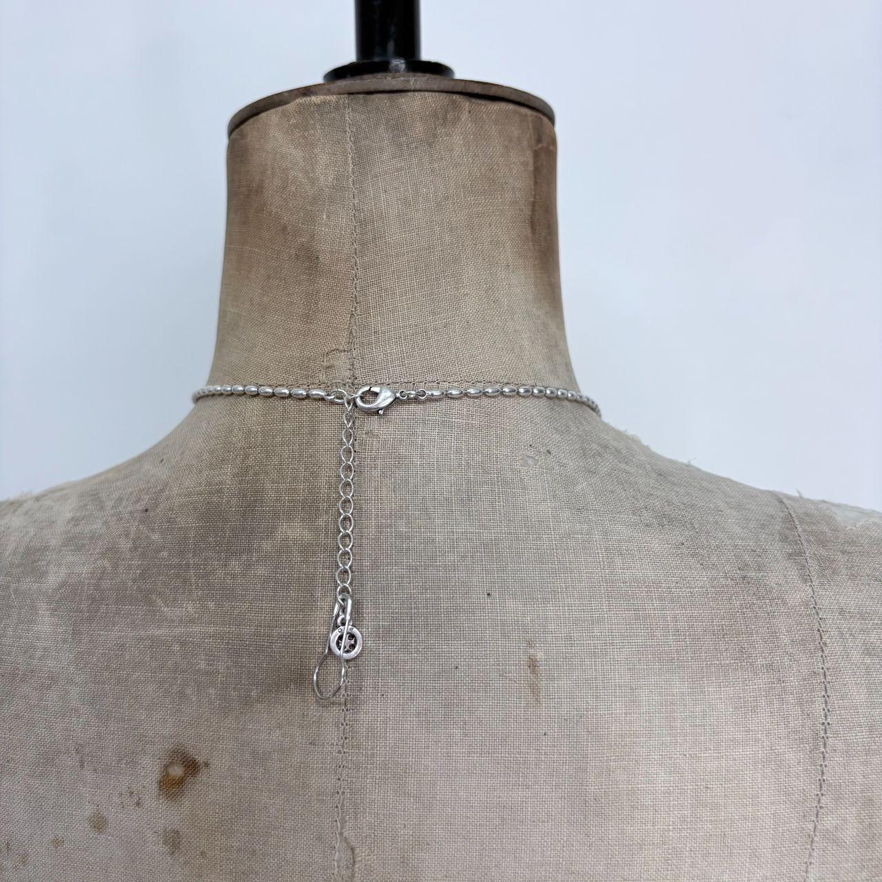 Silver charm coin necklace