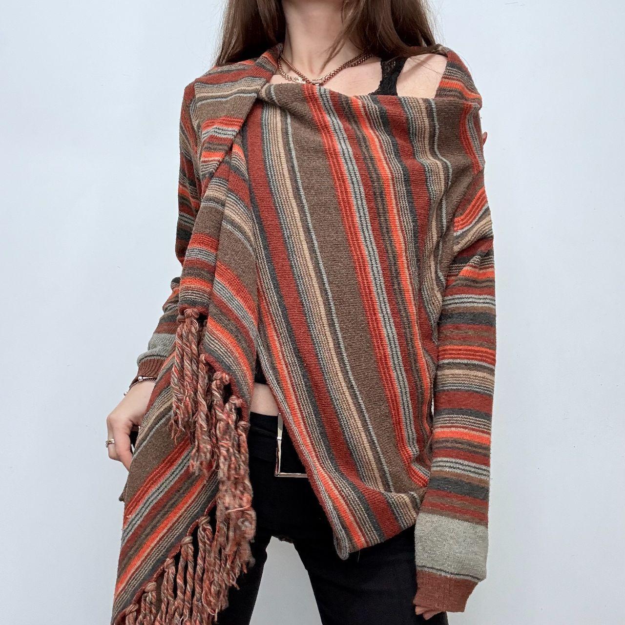 Pinstripe hippie rug cardigan