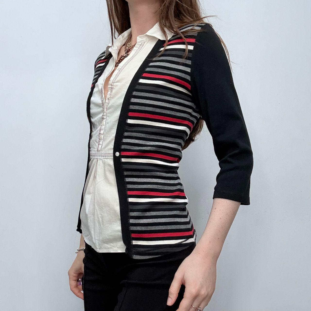 Fitted striped flare shirt