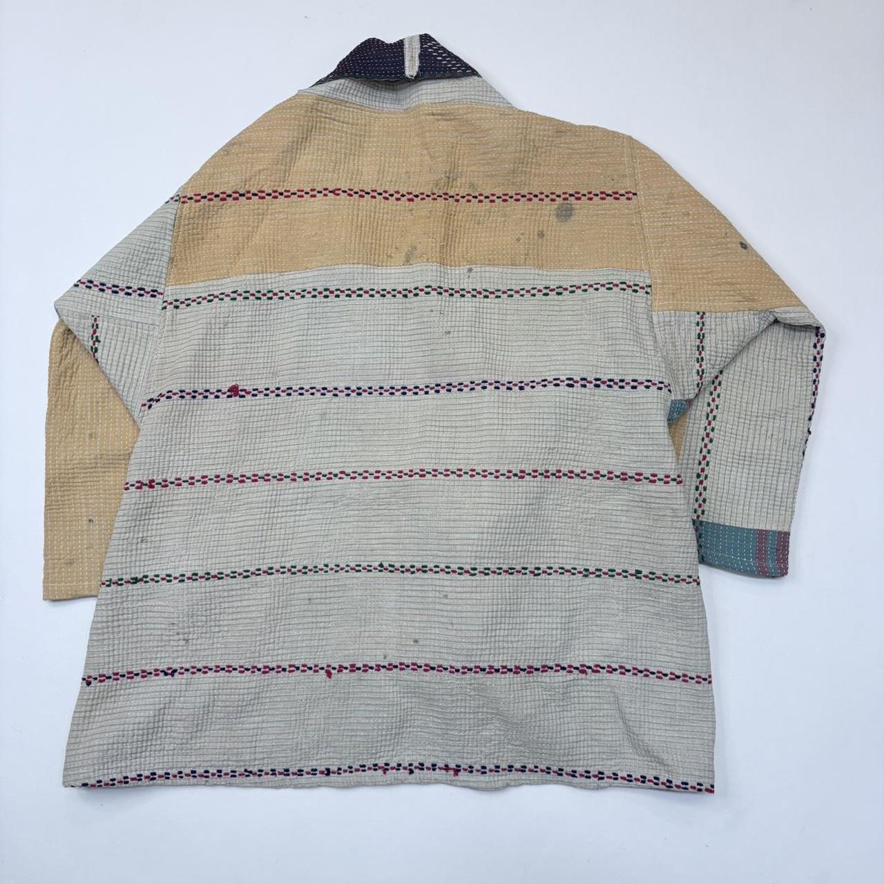 Oversized slouchy kantha patchwork jacket