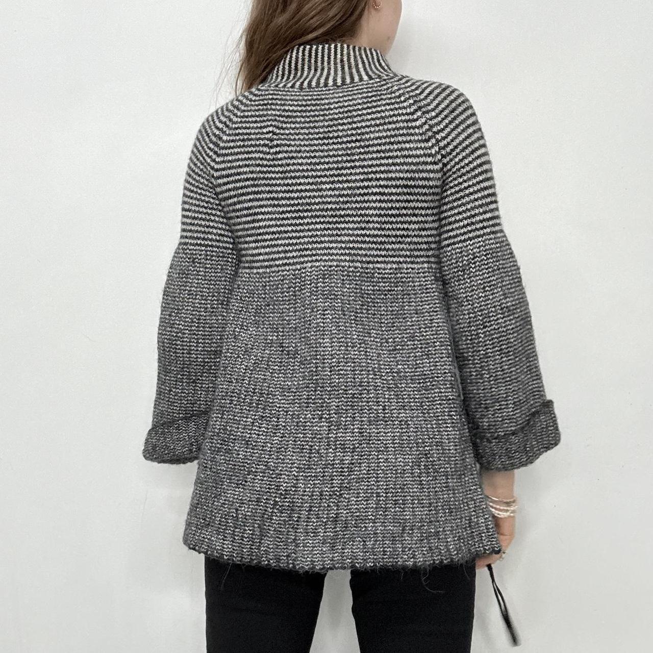 Striped knit wool pea coat sweater