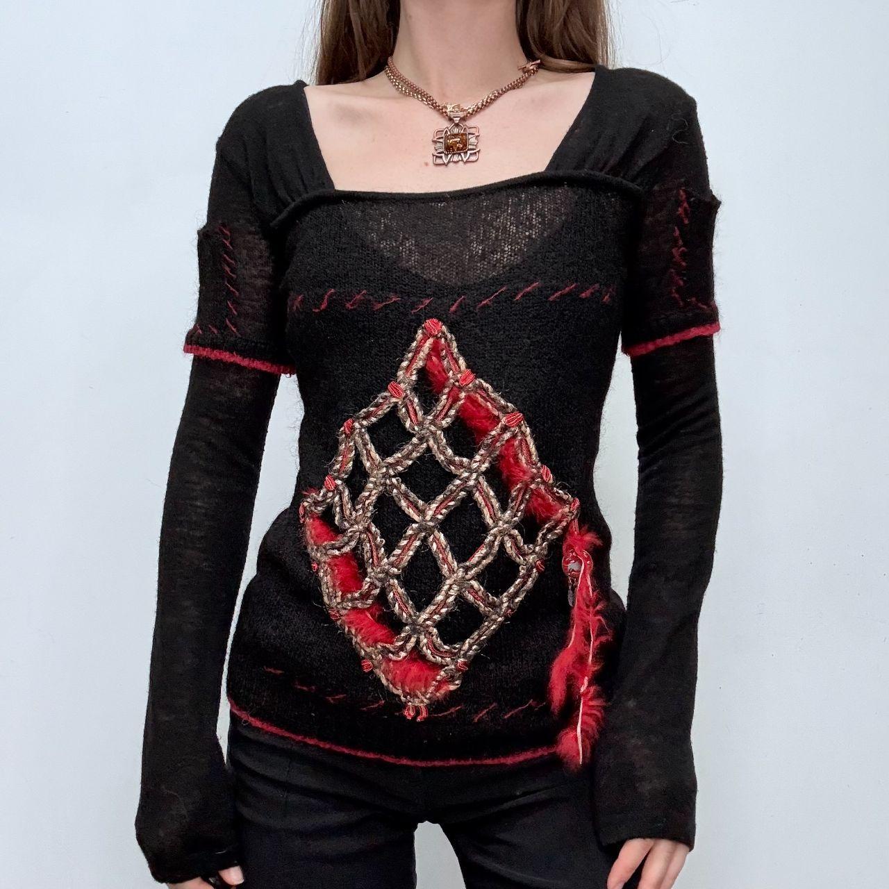 Sheer mohair knit Save the Queen top