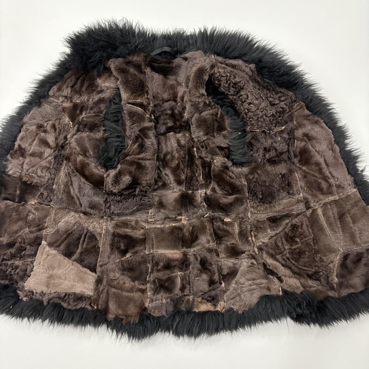 Black fur sheepskin gilet waistcoat